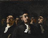 Honore Daumier A Meeting of Lawyers painting