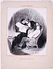 Honore Daumier Les Bons Bourgeois Quand Le Journal Est Trop Interessant painting