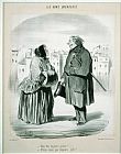 Honore Daumier Les Bons Bourgeois Vous Etes Toujours Galant! painting