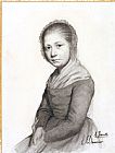 Honore Daumier Portrait of a Girl (jeannette), C. 1830 painting