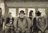 Honore Daumier The Omnibus painting