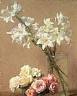 Ignace Henri Jean Fantin-Latour Lilies In A Vase painting