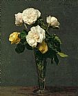 Ignace Henri Jean Fantin-Latour Roses in a Champagne Flute painting