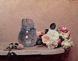 Ignace Henri Jean Fantin-Latour Still Life with Roses painting