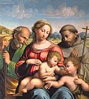 Infant Prints - Holy Family With The Infant St. John The Baptist And St. Francis by Innocenzo da Imola