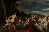 Unclothed Prints - Nymphs At The Bath by Ippolito Scarsella