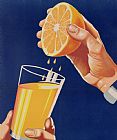 Israeli School Poster With A Glass Of Orange Juice