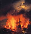 Ivan Constantinovich Aivazovsky Battle of Cesme at Night