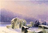 The Frozen Moat - Bedfield Prints - Ice Breakers on The Frozen Neva in St. Petersburg by Ivan Constantinovich Aivazovsky