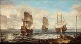 Ship Prints - Circle Of Sailing Ships by Jacob Adriaensz Bellevois