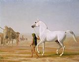 Jacques-Laurent Agasse The Wellesley Grey Arabian led through the Desert
