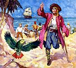 James McConnell Long John Silver and his Parrot