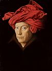 Portrait of a Young Man with Open Collar Paintings and Prints - Portrait of a Man by Jan Van Eyck