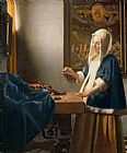 Jan Vermeer Woman Holding a Balance