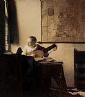 Jan Vermeer Woman with a Lute painting