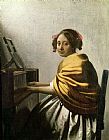 Jan Vermeer Young Woman at a Virginal