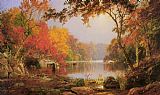 Jasper Francis Cropsey River Landscape in Autumn