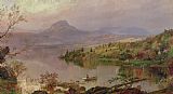 Lake Prints - Sugarloaf from Wickham Lake by Jasper Francis Cropsey