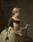 Jean-Baptiste Simeon Chardin Girl with Racket and Shuttlecock