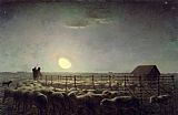 Jean-Francois Millet The Sheepfold Moonlight