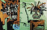 Jean-michel Basquiat Two Heads on Gold