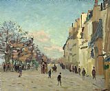 Snow Paintings - Paris Quai de Bercy Snow Effect by Jean Baptiste Armand Guillaumin