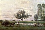 Jean Baptiste Camille Corot Haycart beside a River