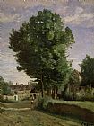 Jean Baptiste Camille Corot Outskirts of a village near Beauvais painting