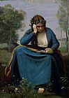 Jean Baptiste Camille Corot The Reader Crowned with Flowers