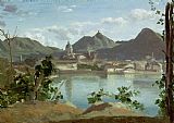 Jean Baptiste Camille Corot The Town and Lake Como painting