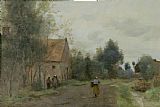 Jean Baptiste Camille Corot Village Street in the Morning