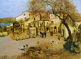 Jean Francois Raffaelli A Mediterranean Courtyard