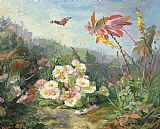 Wild Prints - Wild Flowers And Butterfly by Jean Marie Reignier