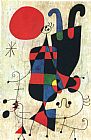 Joan Miro Figures And Dog in Front of The Sun