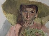 Joaquin Sorolla Y Bastida Paintings and Prints - Boy Eating Grapes by Joaquin Sorolla y Bastida