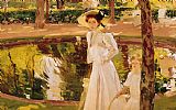 Joaquin Sorolla Y Bastida Paintings and Prints - The Garden by Joaquin Sorolla y Bastida