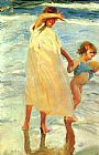Joaquin Sorolla Y Bastida Paintings and Prints - The Two Sisters by Joaquin Sorolla y Bastida