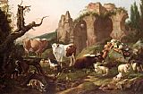 Johann Heinrich Roos Farm animals in a landscape
