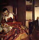 Johannes Vermeer A Maid Asleep painting