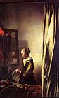Johannes Vermeer Girl Reading a Letter at an Open Window painting