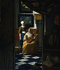 Johannes Vermeer The Love Letter painting