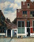 Johannes Vermeer View of Houses in Delft, Known As 'the Little Street' painting