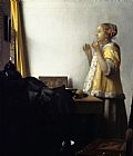 Johannes Vermeer Young Woman With A Pearl Necklace painting