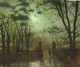John Atkinson Grimshaw At the Park Gate painting