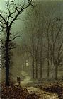 John Atkinson Grimshaw Lovers in a Wood painting