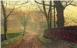 1878 Paintings - Stapleton Park Near Pontefract c.1878 by John Atkinson Grimshaw