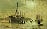 Lighthouses Prints - The Lighthouse at Scarborough by John Atkinson Grimshaw