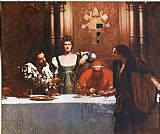 Wine Prints - A Glass of Wine with Caesar Borgia by John Collier