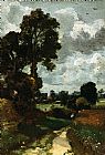 Oil Paintings - Oil Sketch of Stoke-by-Nayland by John Constable
