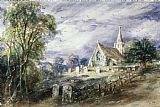 Marianne Stokes Prints - Stoke Poges Church by John Constable